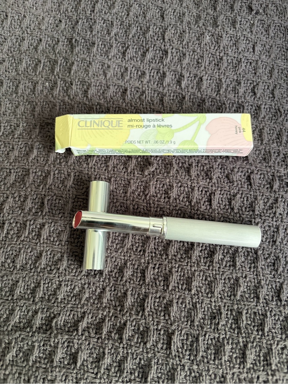 Clinique Sheer Pink Almost Lipstick with Silver White Tube
